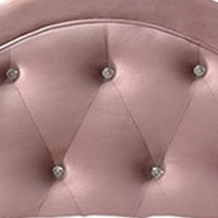 Twin Bed with Button Tufted Arched Headboard, Pink