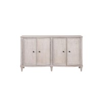 Server with Wooden Frame and 4 Doors, Antique White