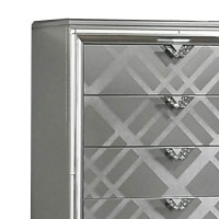 Chest with Embossed Pattern and Acrylic Legs, Gray