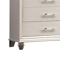 Chest with 5 Drawers and Acrylic Bar Handle, Offwhite
