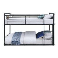 Twin Over Twin Bunk Bed with Tubular Metal Frame, Dark Bronze