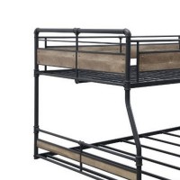 Full Over Queen Bunk Bed with Tubular Metal Frame, Dark Bronze