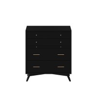 Chest with 4 Drawers and Pull Out Tray, Black