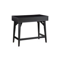 Writing Desk with 2 Drawers and Angled Legs, Black