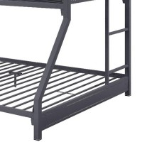 Twin Over Twin Over Full Bunk Bed with Metal Frame, Gray