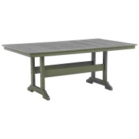 Outdoor Dining Table With Slatted Top And Umbrella Hole, Gray