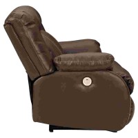 Power Recliner Loveseat with Faux Leather and Zero Draw USB Port, Brown