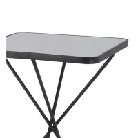 Accent Table with Intersected Metal Legs, Black