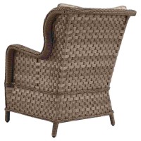 Lounge Chair With Woven Wicker And Zipper Cushions, Set Of 2, Brown