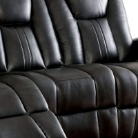 Power Recliner Sofa with Reading Light and Storage Arms, Black