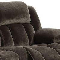 Glider Recliner Sofa with Fabric Upholstery and Cup Holders, Brown