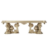 Dining Table with Hollow Carving, Gold Finish