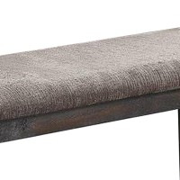 Dining Bench with Padded Seat and Straight Legs, Dark Brown