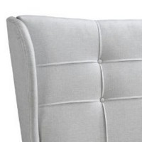 Eastern King Bed with Wingback Style Headboard , Light Gray