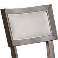 Side Chair with Padded Seat and Curved Panel Back, Set of 2, Beige