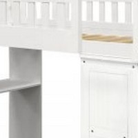 Twin Loft bed with 8 Drawers and 1 Desk, White