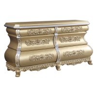 Server with 6 Drawers and Ornate Engraving, Gold