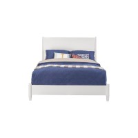 California King Platform Bed with Panel Headboard, White