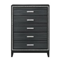 Chest with 5 Drawers and Shimmering Trim, Weathered Black