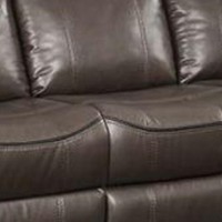 Leather Motion Sofa with USB Dock and Drop Down Table, Brown