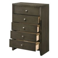Chest with 9 Drawers and Panel Base Support, Gray
