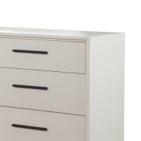 Dresser with 6 Drawers and Wooden Frame, Off White