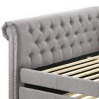 Full Daybed with Chesterfield Style and Button Tufting, Gray