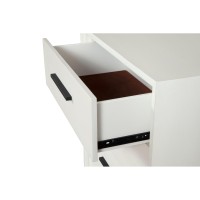 Chest with 3 Drawers and Wooden Frame, Off White