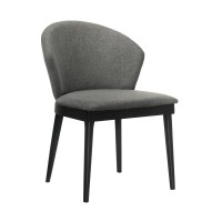5 Piece Dining Chair with Curved Shell Back Chair, Black and Gray