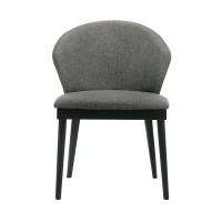 5 Piece Dining Chair with Curved Shell Back Chair, Black and Gray