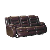 Reclining Sofa with Pull Tab Reclining Motion, Chocolate Brown