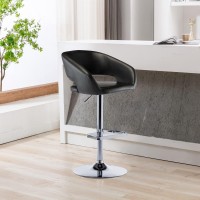 Vogue Furniture Direct Adjustable Bar Stool With Hollow Back And Arms Modern Pu Leather Swivel Barstool Airlift Counter Height