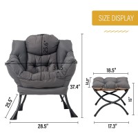 Welnow Lazy Chair With Ottoman Modern Lounge Accent Chair With Armrests And A Side Pocket Leisure Upholstered Sofa Chair Readi