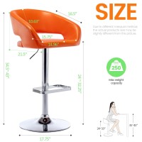 Vogue Furniture Direct Adjustable Bar Stool With Hollow Back And Arms Modern Pu Leather Swivel Barstool Airlift Counter Height