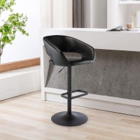 Vogue Furniture Direct Adjustable Bar Stool With Hollow Back And Arms Modern Pu Leather Swivel Barstool Airlift Counter Height