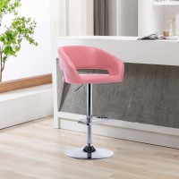 Vogue Furniture Direct Adjustable Bar Stool With Hollow Back And Arms Modern Pu Leather Swivel Barstool Airlift Counter Height