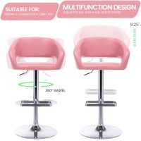 Vogue Furniture Direct Adjustable Bar Stool With Hollow Back And Arms Modern Pu Leather Swivel Barstool Airlift Counter Height