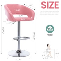 Vogue Furniture Direct Adjustable Bar Stool With Hollow Back And Arms Modern Pu Leather Swivel Barstool Airlift Counter Height