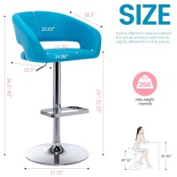 Vogue Furniture Direct Adjustable Bar Stool With Hollow Back And Arms Modern Pu Leather Swivel Barstool Airlift Counter Height