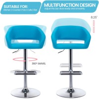 Vogue Furniture Direct Adjustable Bar Stool With Hollow Back And Arms Modern Pu Leather Swivel Barstool Airlift Counter Height