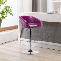 Vogue Furniture Direct Adjustable Bar Stool With Hollow Back And Arms Modern Pu Leather Swivel Barstool Airlift Counter Height