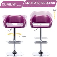 Vogue Furniture Direct Adjustable Bar Stool With Hollow Back And Arms Modern Pu Leather Swivel Barstool Airlift Counter Height