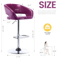 Vogue Furniture Direct Adjustable Bar Stool With Hollow Back And Arms Modern Pu Leather Swivel Barstool Airlift Counter Height