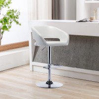 Vogue Furniture Direct Adjustable Bar Stool With Hollow Back And Arms Modern Pu Leather Swivel Barstool Airlift Counter Height