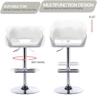 Vogue Furniture Direct Adjustable Bar Stool With Hollow Back And Arms Modern Pu Leather Swivel Barstool Airlift Counter Height