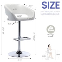 Vogue Furniture Direct Adjustable Bar Stool With Hollow Back And Arms Modern Pu Leather Swivel Barstool Airlift Counter Height