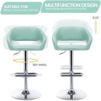 Vogue Furniture Direct Adjustable Bar Stool With Hollow Back And Arms Modern Pu Leather Swivel Barstool Airlift Counter Height