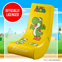 X Rocker Super Mario Yoshi Video Gaming Floor Chair Official Allstar Edition Nintendo Collectible Faux Leather Foldable 500