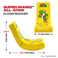 X Rocker Super Mario Yoshi Video Gaming Floor Chair Official Allstar Edition Nintendo Collectible Faux Leather Foldable 500