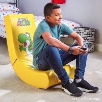 X Rocker Super Mario Yoshi Video Gaming Floor Chair Official Allstar Edition Nintendo Collectible Faux Leather Foldable 500